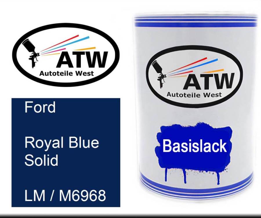 Ford, Royal Blue Solid, LM / M6968: 500ml Lackdose, von ATW Autoteile West.